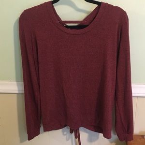 Deep Red Downeast Laceback Top